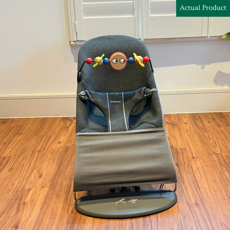 Babybjorn Bouncer + Toy Bar, Gently Used / Charcoal Grey