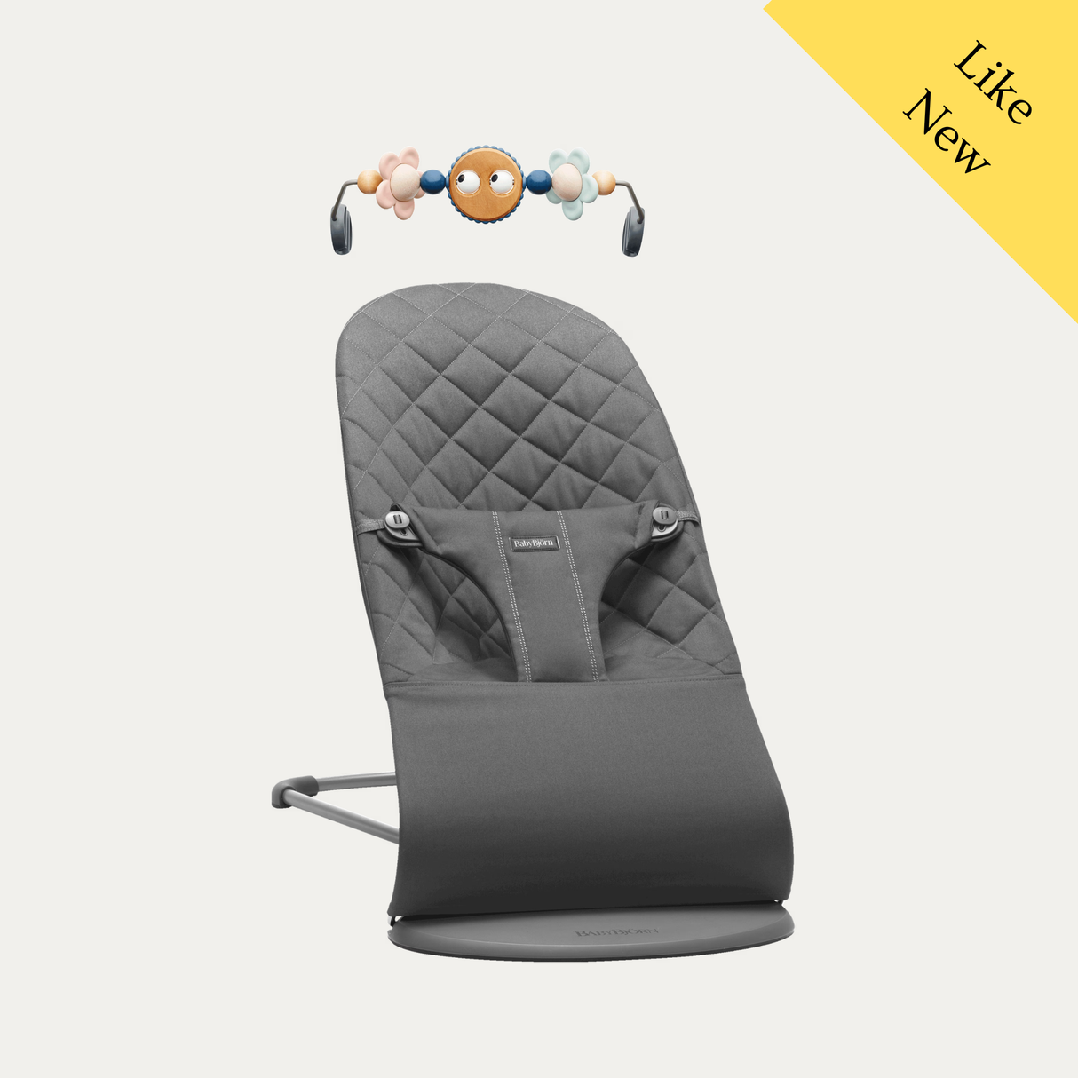 BabyBjörn Bliss Bouncer & Toy, Like New / Woven Anthracite