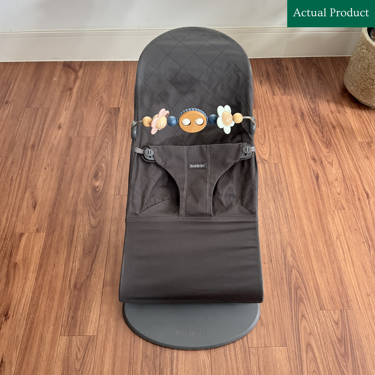 BabyBjörn Bliss Bouncer & Toy, Like New / Woven Anthracite