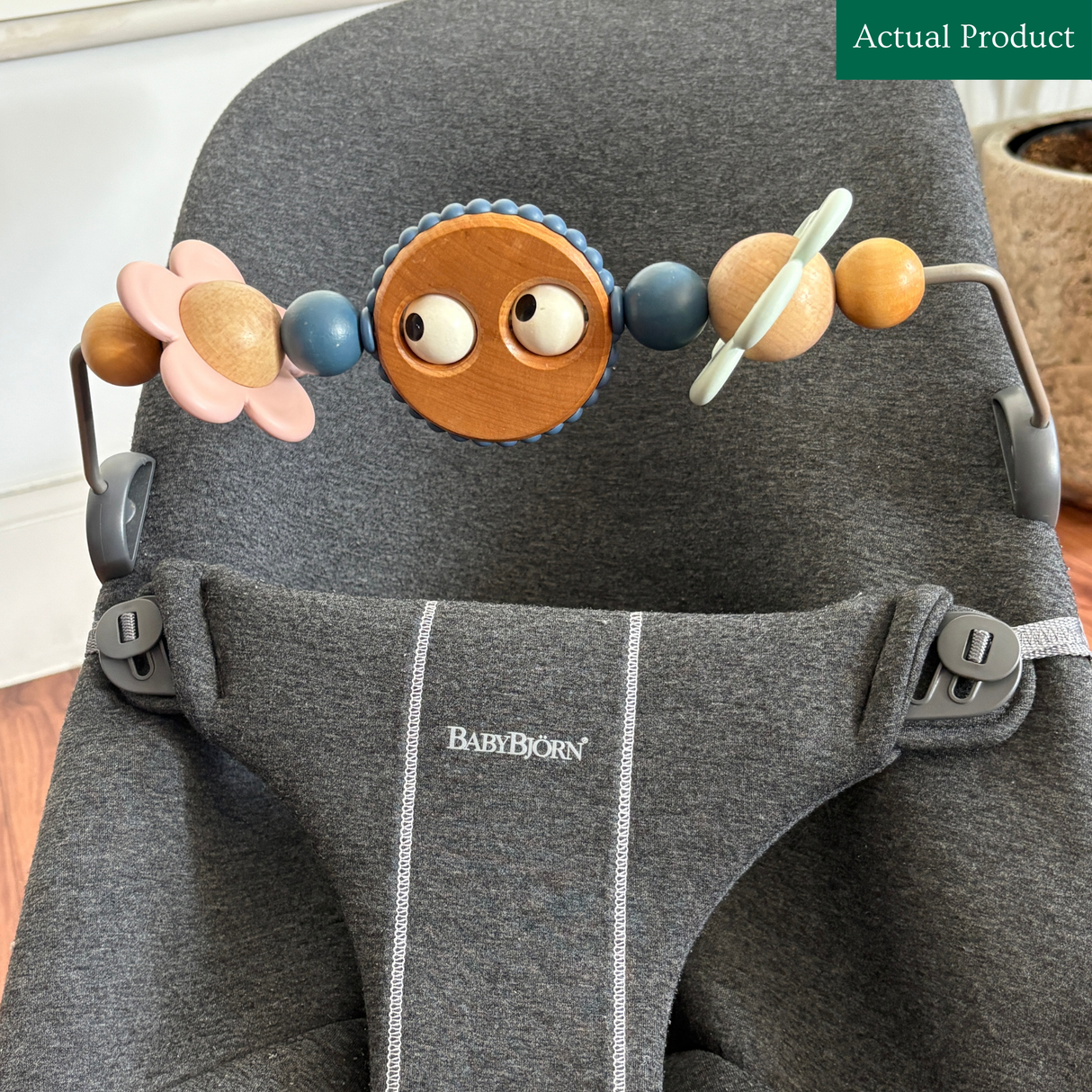 Babybjorn Bouncer + Toy Bar, Gently Used / Grey