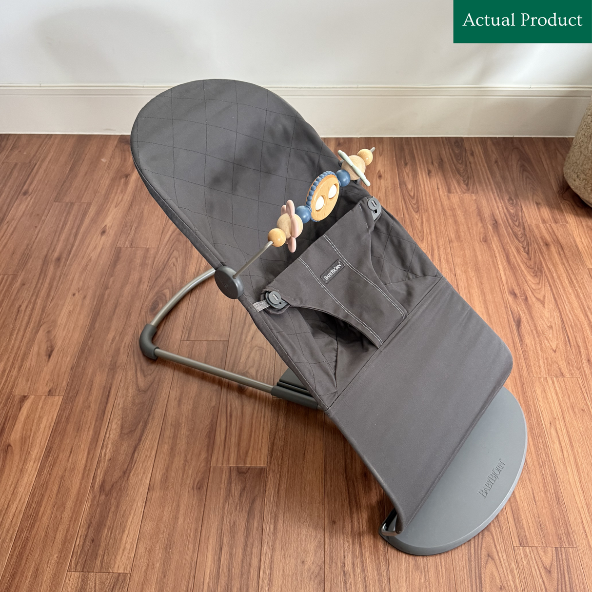 BabyBjörn Bliss Bouncer & Toy, Like New / Woven Anthracite