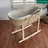 Clair De Lune Moses Basket & Rocking Stand, Like New / Natural Wood