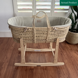 Clair De Lune Moses Basket & Rocking Stand, Like New / Natural Wood