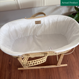 Clair De Lune Organic Palm Moses Basket With Rocking Stand, Like New / Natural