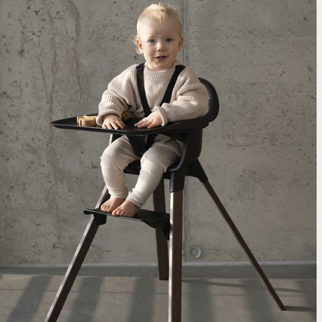 Stokke Clikk High Chair, Open Box / Black and Walnut