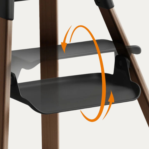 Stokke Clikk High Chair, Open Box / Black and Walnut