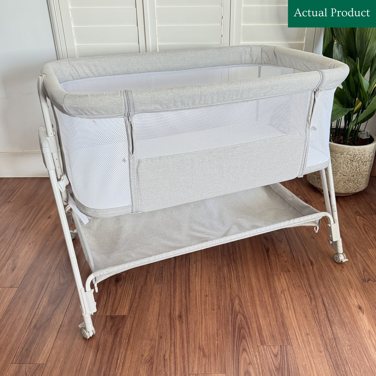 Costway Bedside Crib, Used / White