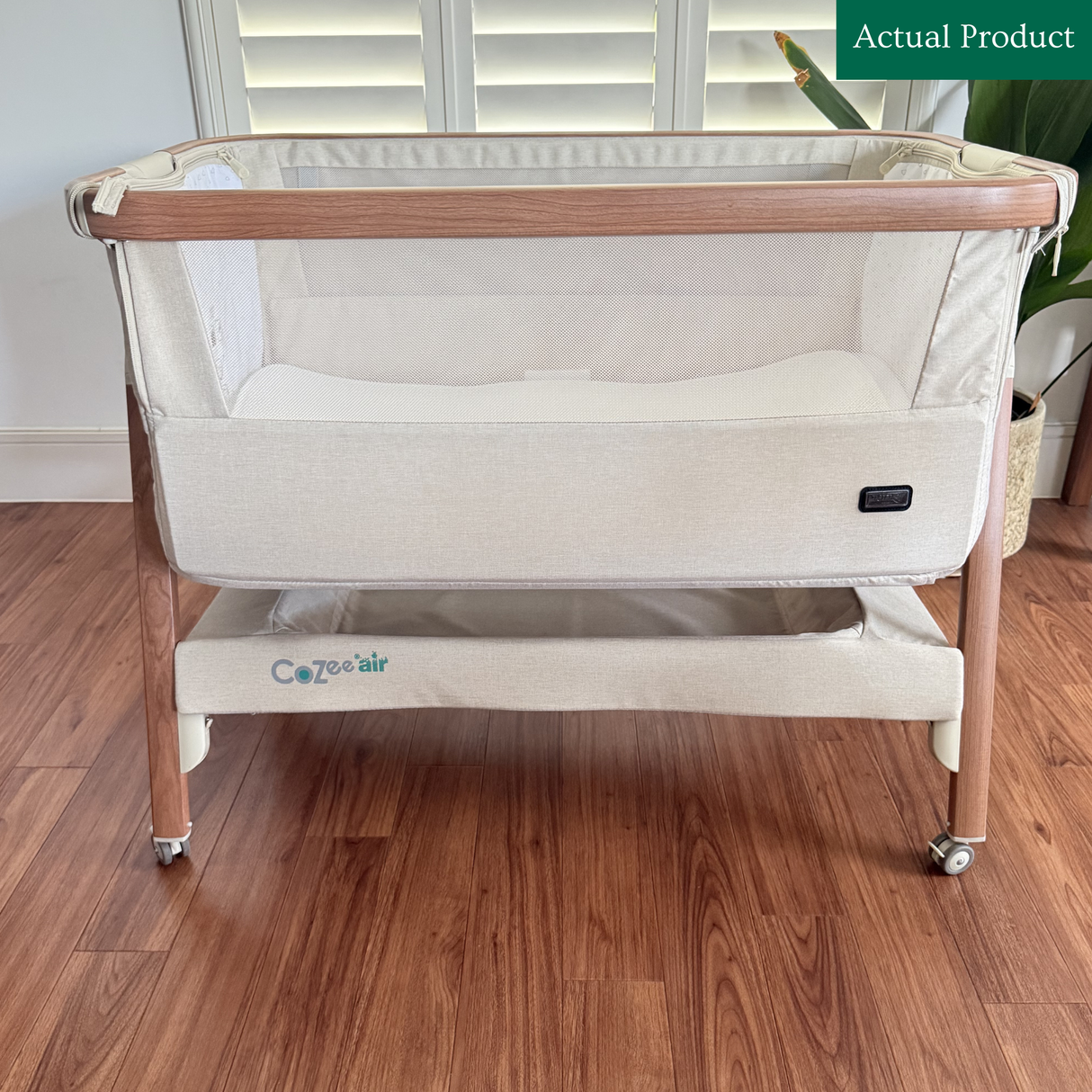 Tutti Bambini Cozee Air Bedside Crib, Gently Used / Beige