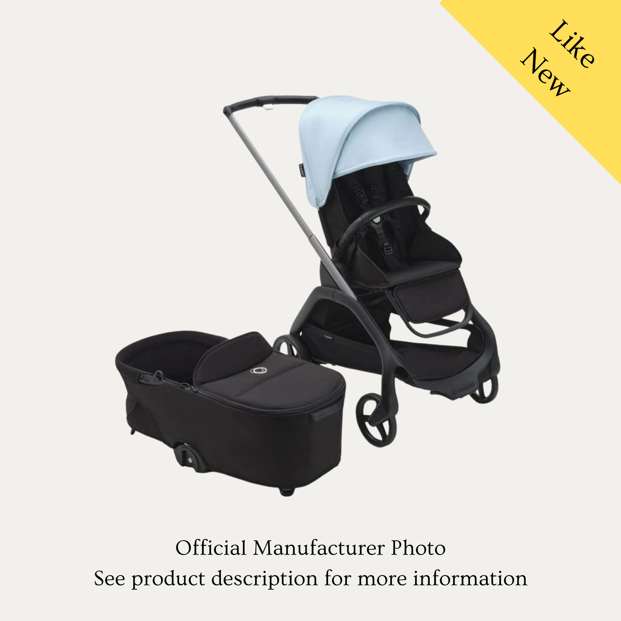 Bugaboo Dragonfly with Carrycot, Like New / Blue