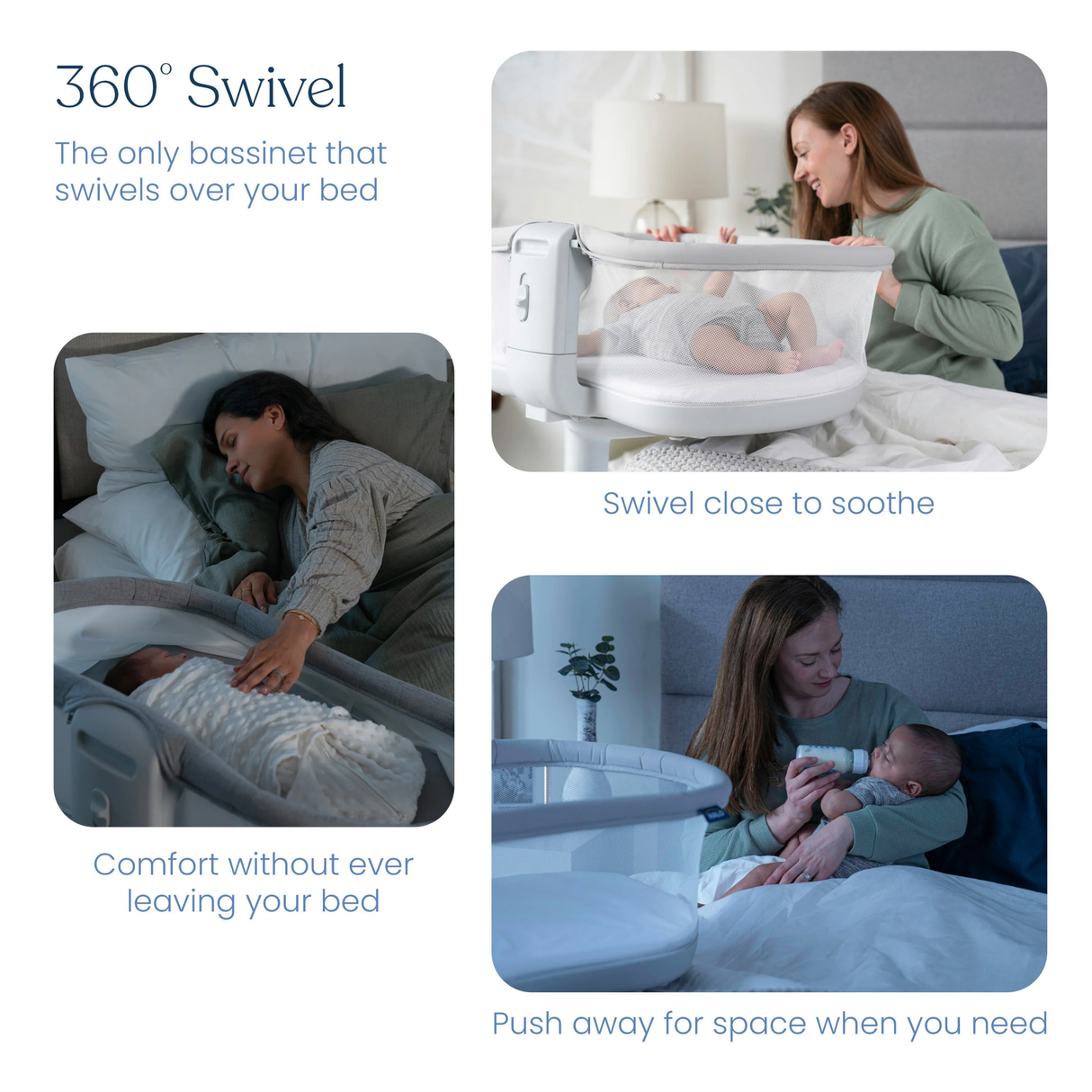 Halo BassiNest Swivel Sleeper, Like New / Grey