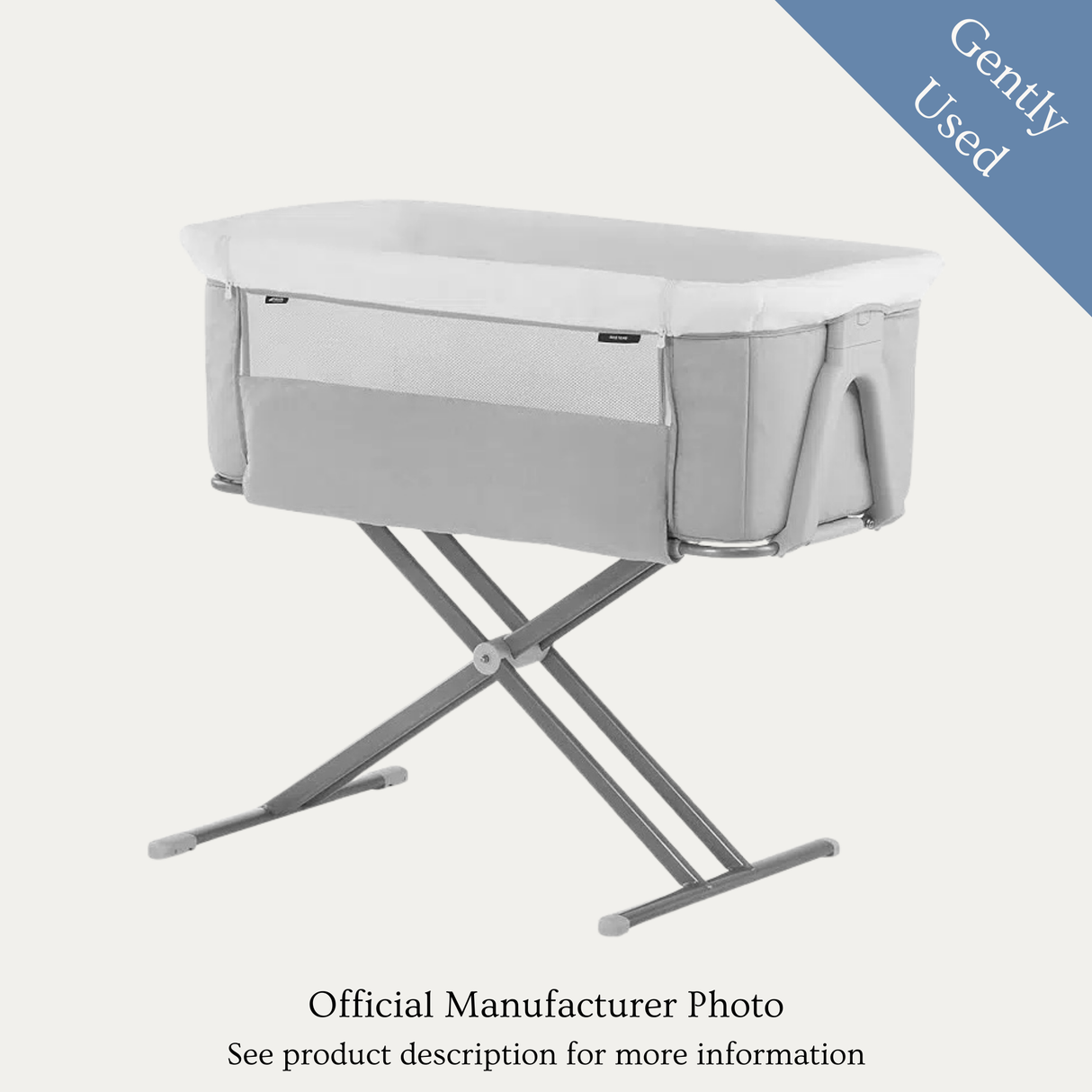 Hauck Face 2 Me 2 Bedside Crib, Gently Used / Grey