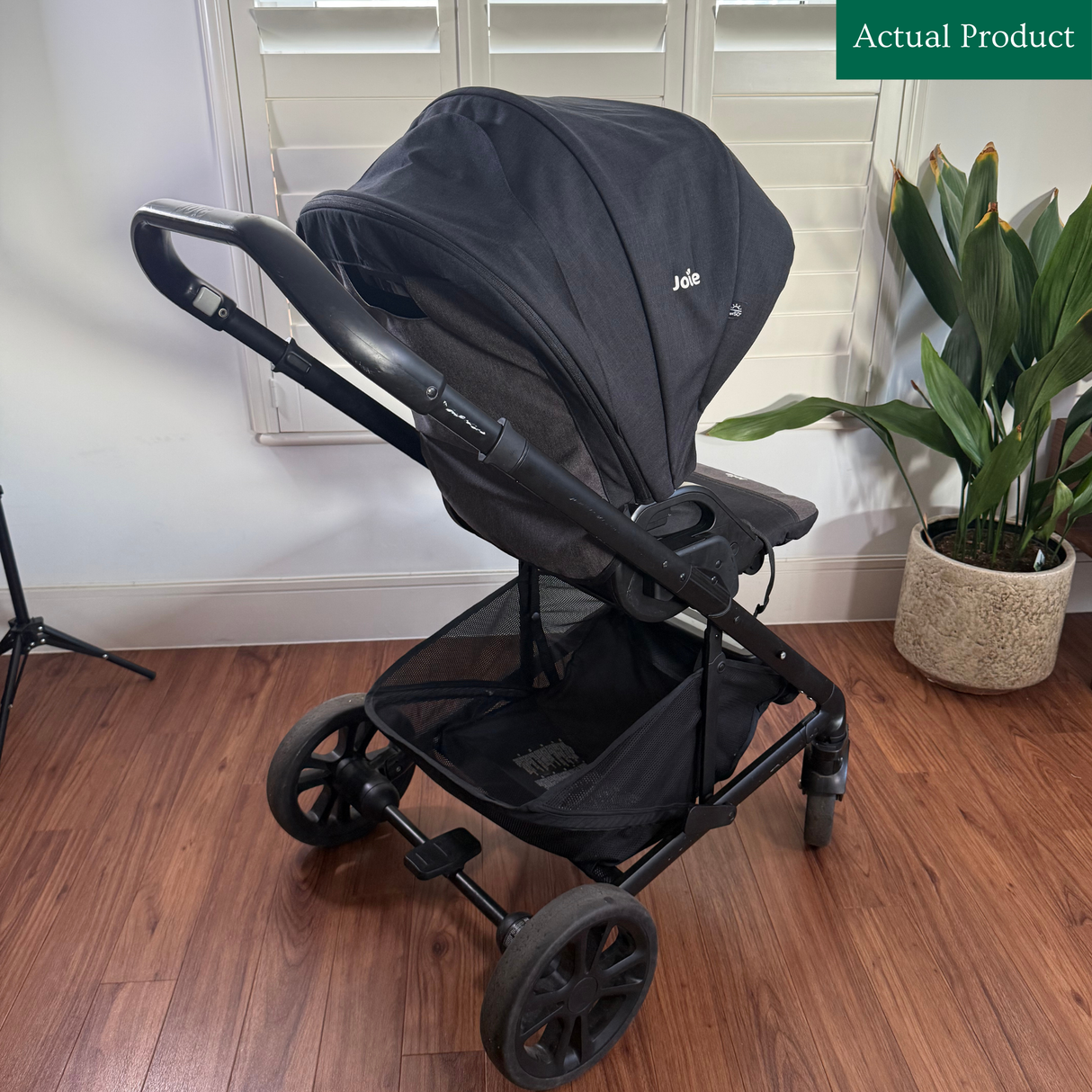 Joie Chrome Pram With Carrycot, Gently Used / Black