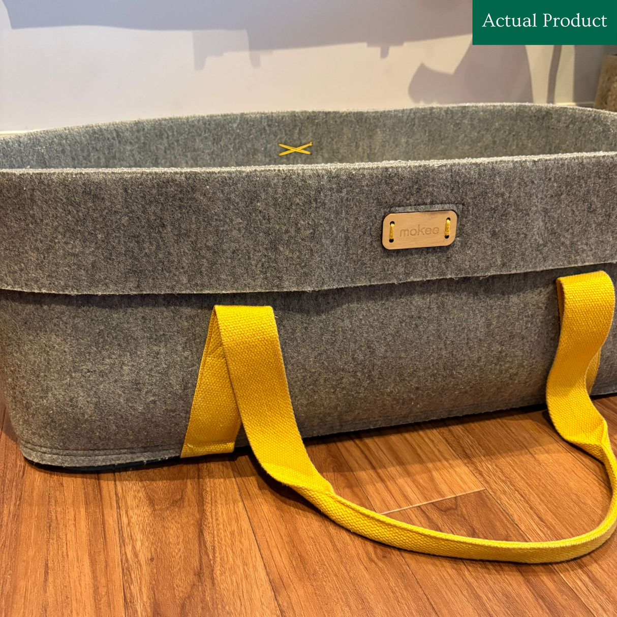 Mokee Woolnest Moses Basket, Gently Used / Yellow