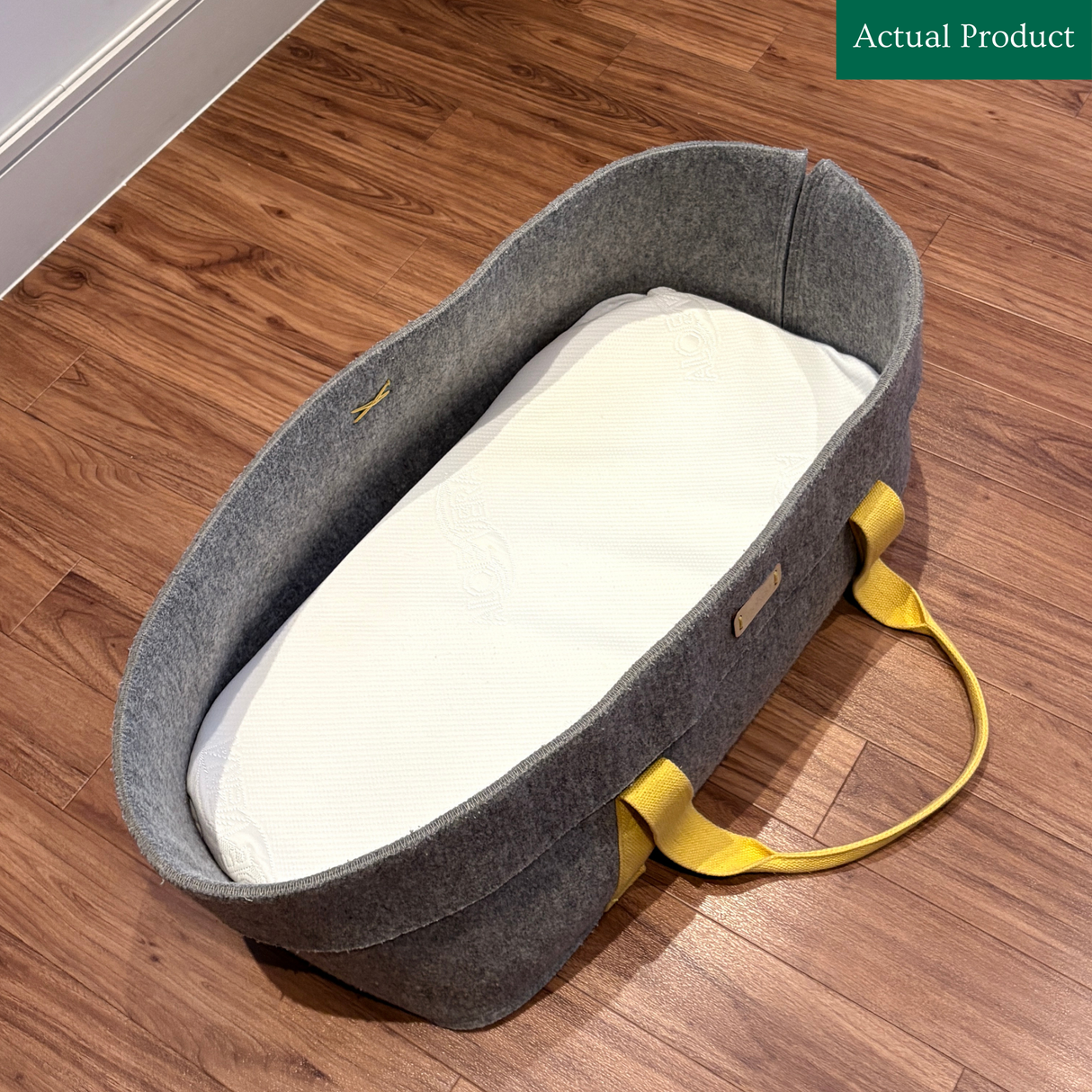 Mokee Woolnest Moses Basket, Gently Used / Yellow