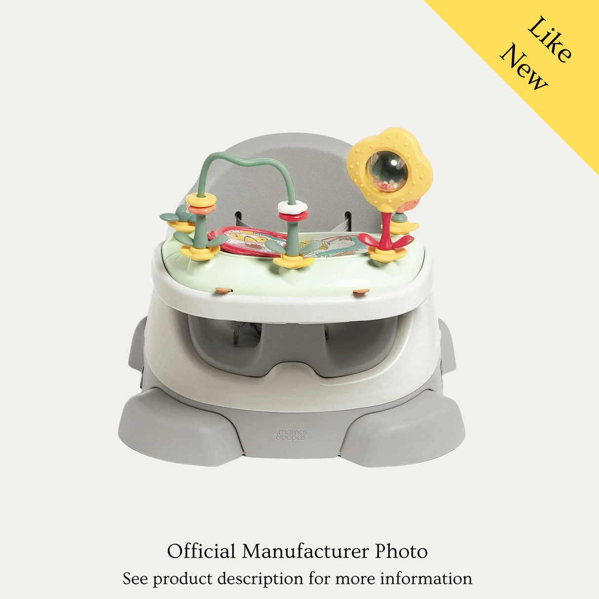 Mamas & Papas Bug 3-in-1 Floor & Booster Seat with Activity Tray, Like New / Grey