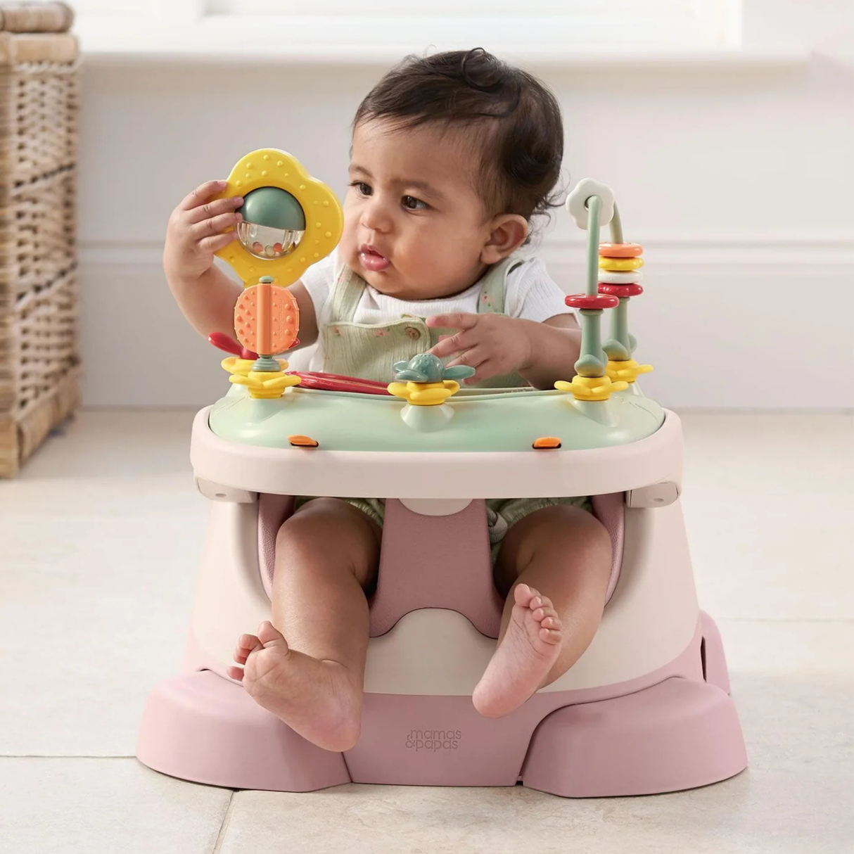 Mamas & Papas Bug 3-in-1 Floor & Booster Seat with Activity Tray, Like New / Grey