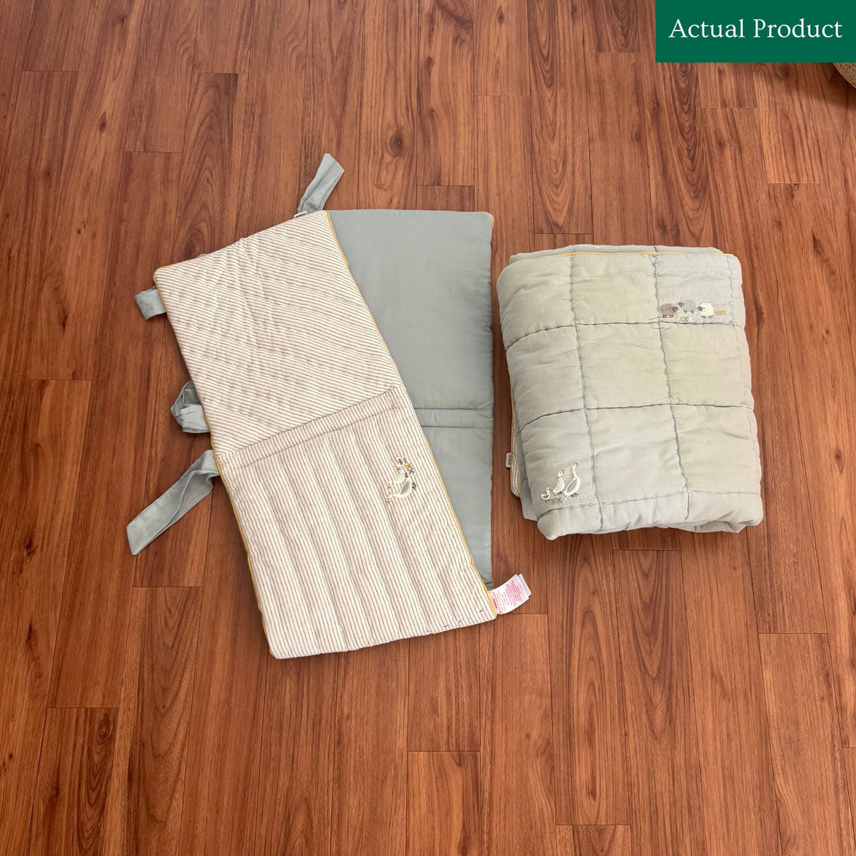 Mamas & Papas 4 Tog Duvet & Bumper Set, Gently Used / Green
