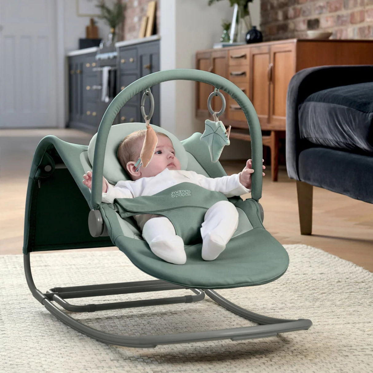 Mamas & Papas Tempo 3-In-1 Rocker, Like New / Ivy (Green)