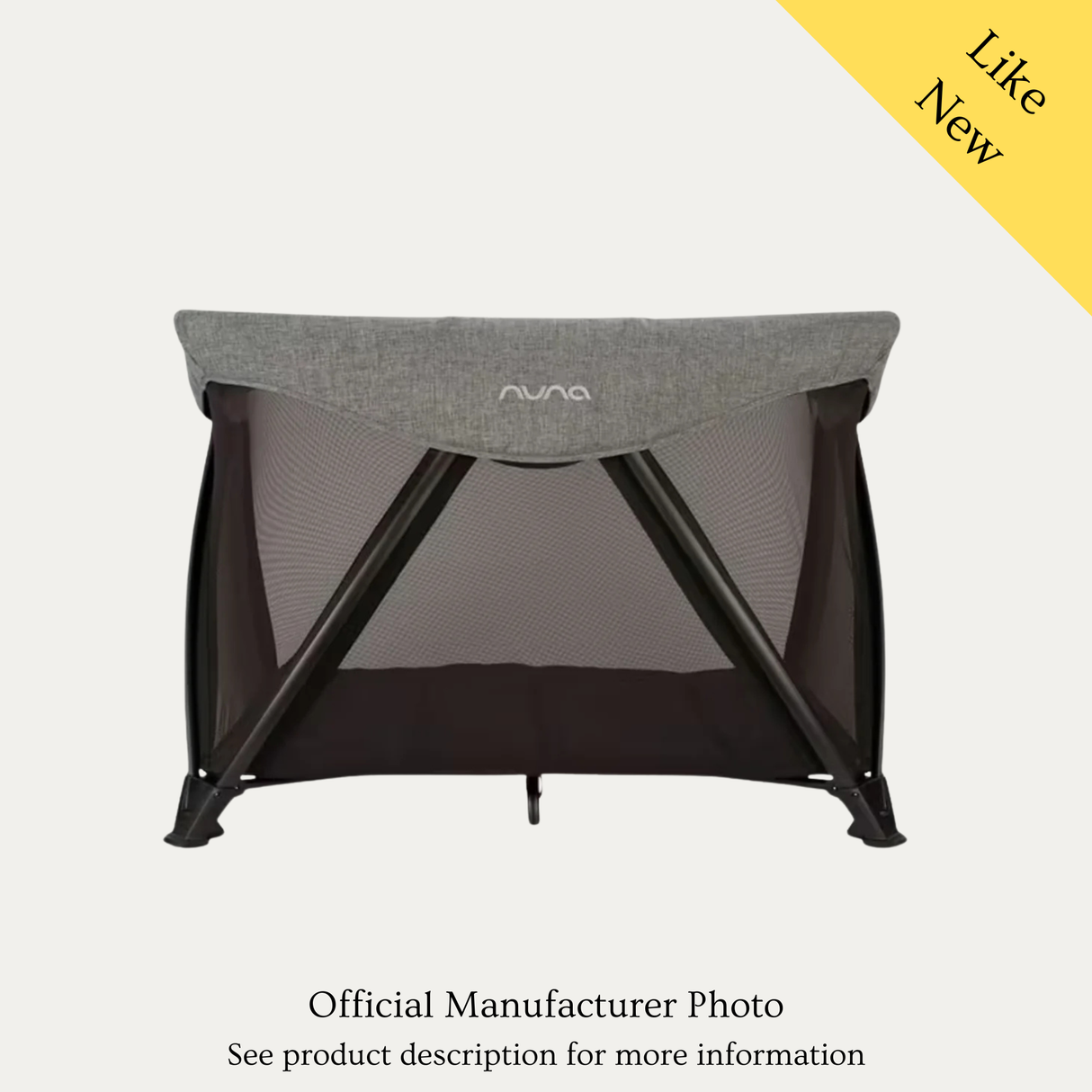 Nuna Sena Aire Travel Cot, Like New / Black & Grey