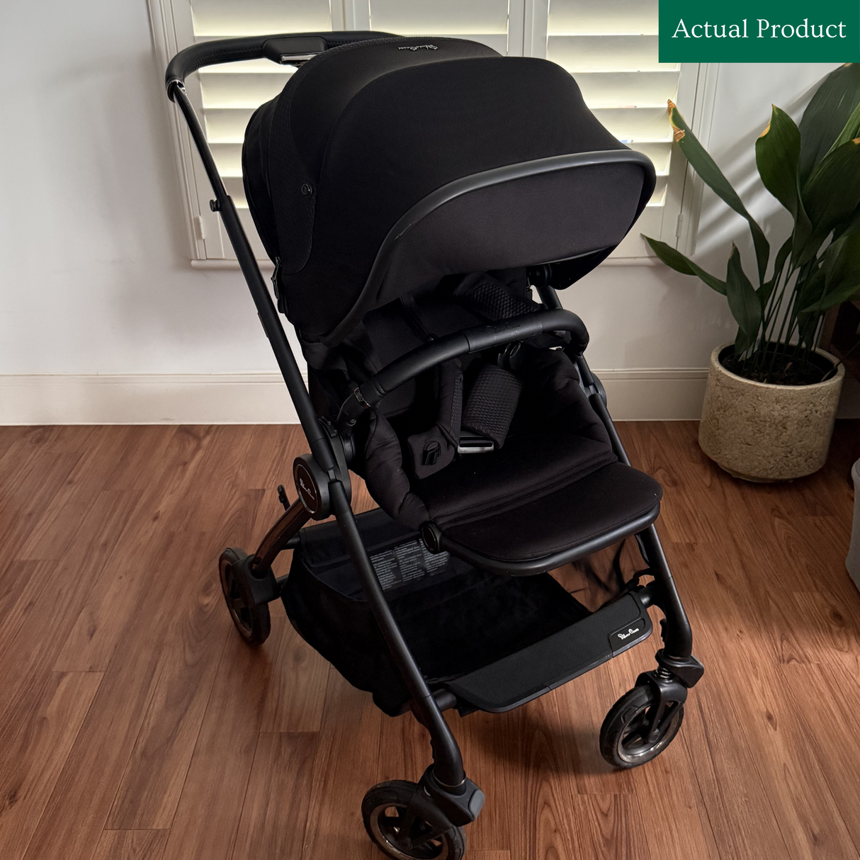 Preloved Silver Cross Dune 1 Pram With Carrycot, Footmuff And Rain Cover, Black