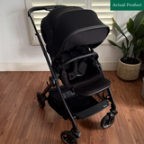 Preloved Silver Cross Dune 1 Pram With Carrycot, Footmuff And Rain Cover, Black