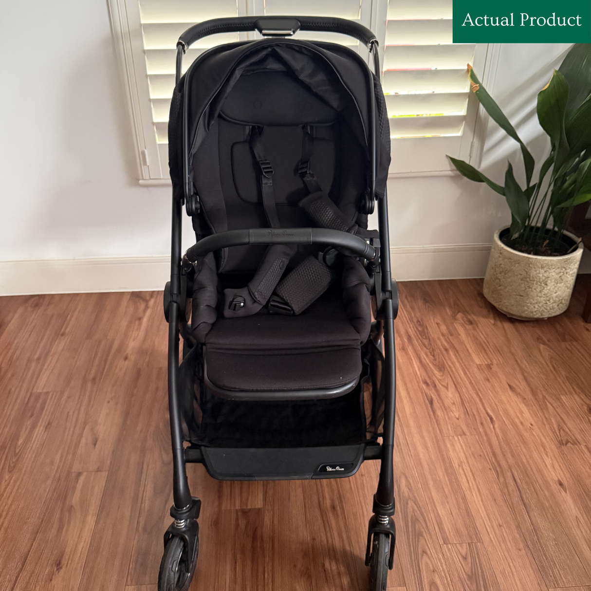 Preloved Silver Cross Dune 1 Pram With Carrycot, Footmuff And Rain Cover, Black