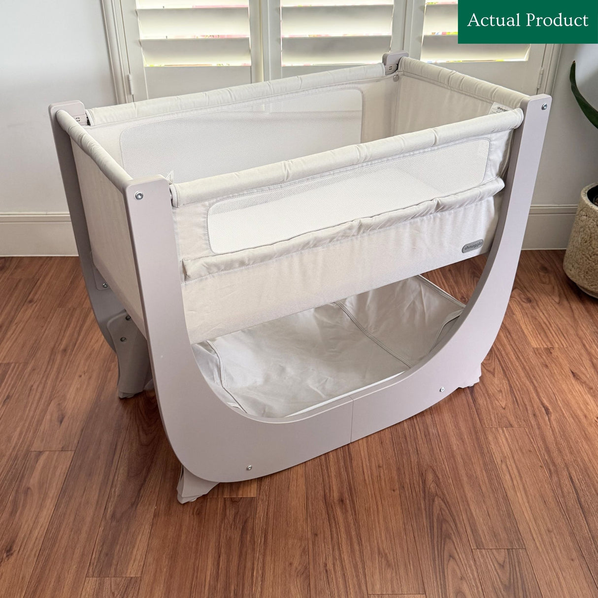 Shnuggle Air Lite Bedside Crib, Like New / Taupe
