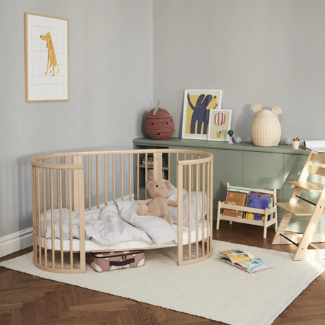 Stokke Sleepi V2 Baby Bed & Mattress, Like New / Natural Wood