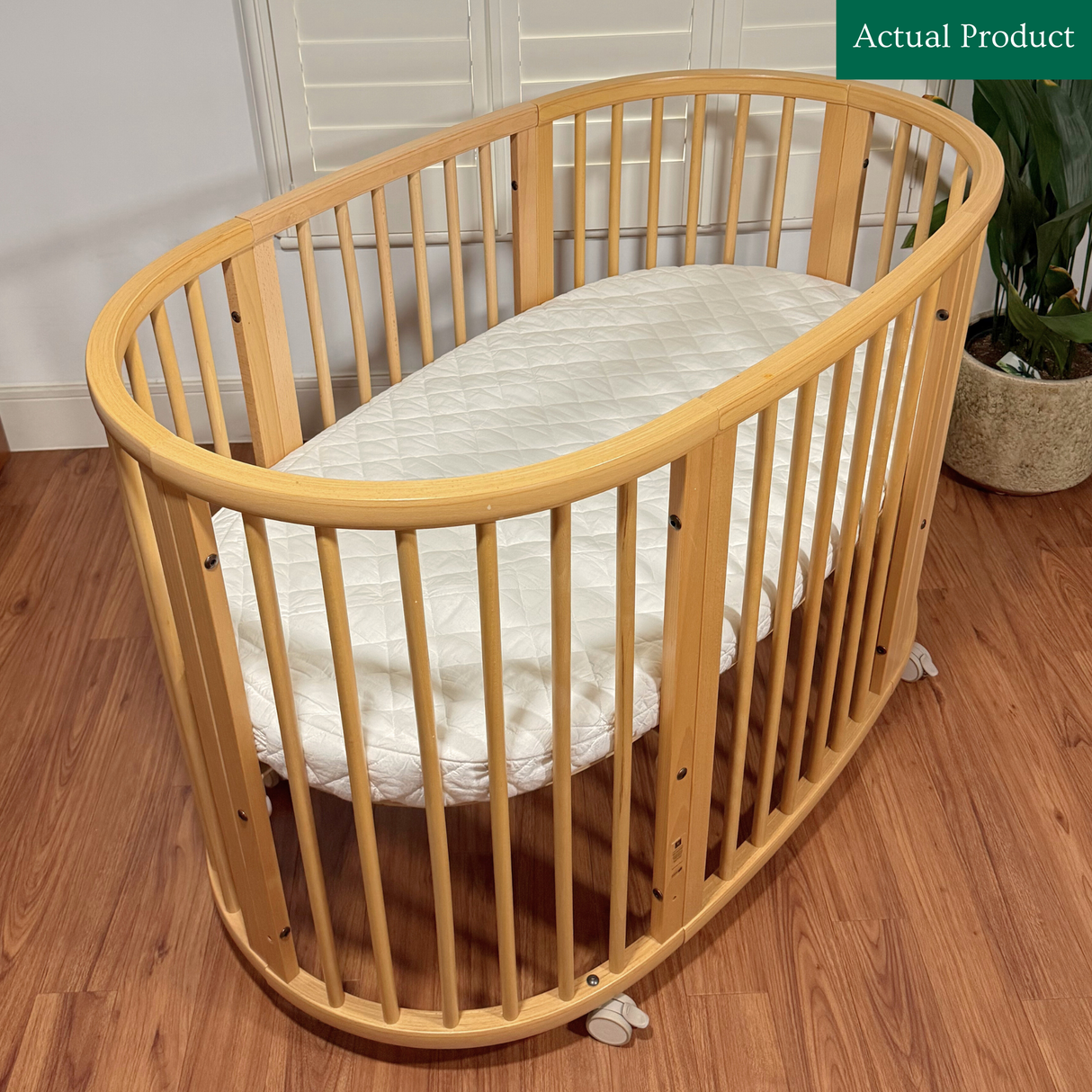 Stokke Sleepi V2 Baby Bed & Mattress, Like New / Natural Wood