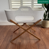 SnüzBaskit Moses Basket & Stand, Like New / Barley And Walnut