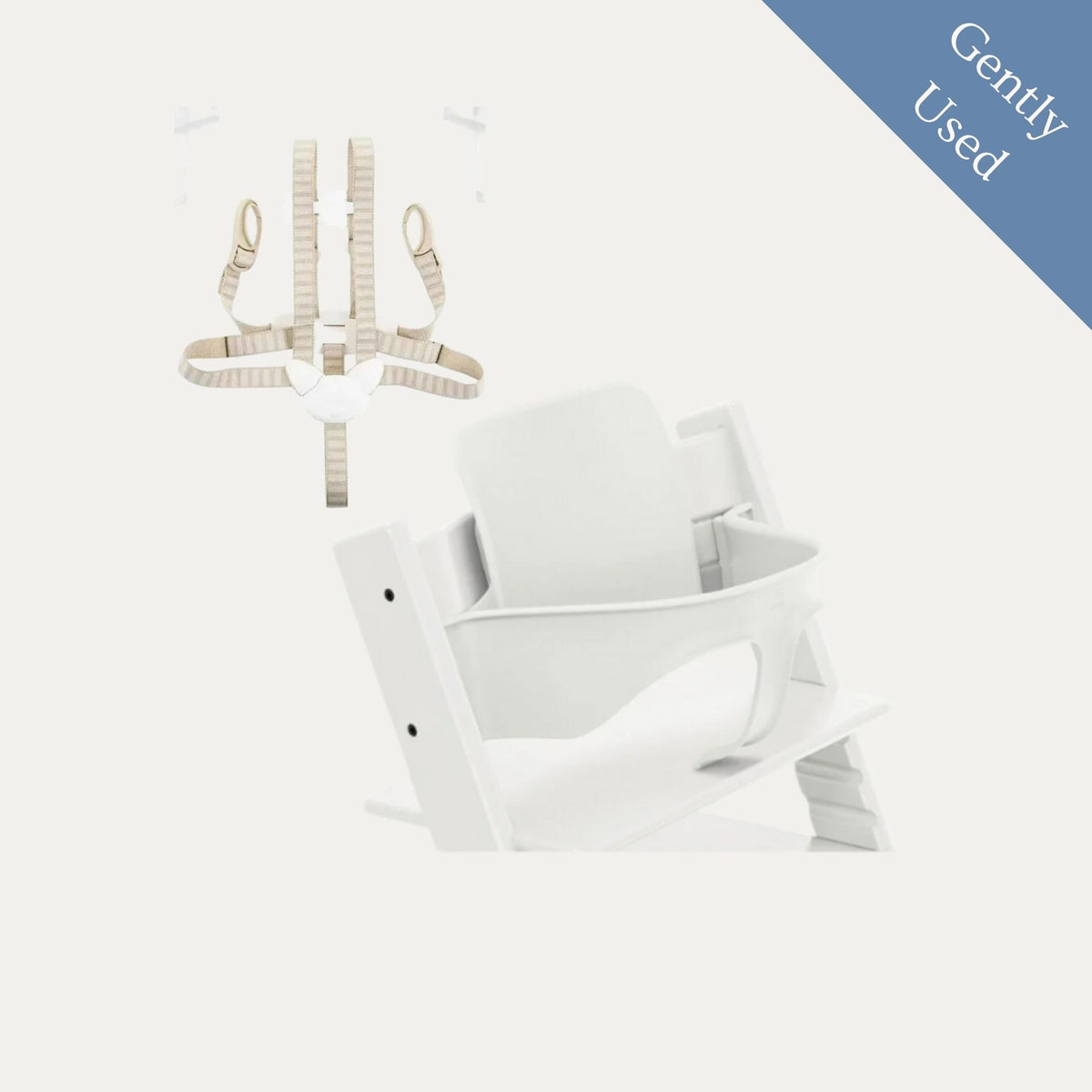 Stokke Tripp Trapp Baby Set V2 (Cushion & Harness), Gently Used / White