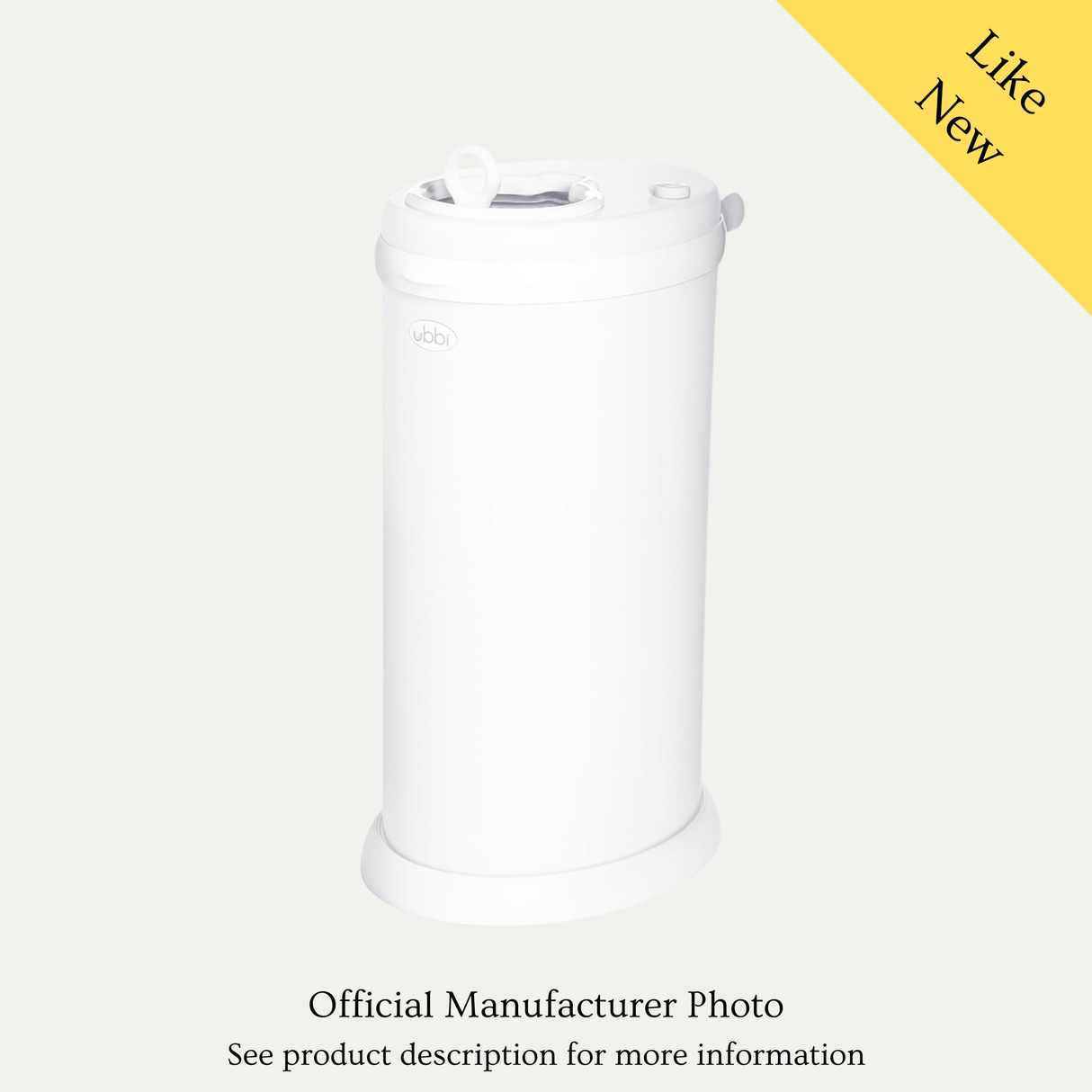 Ubbi Stainless Steel Nappy Pail, Like New / White