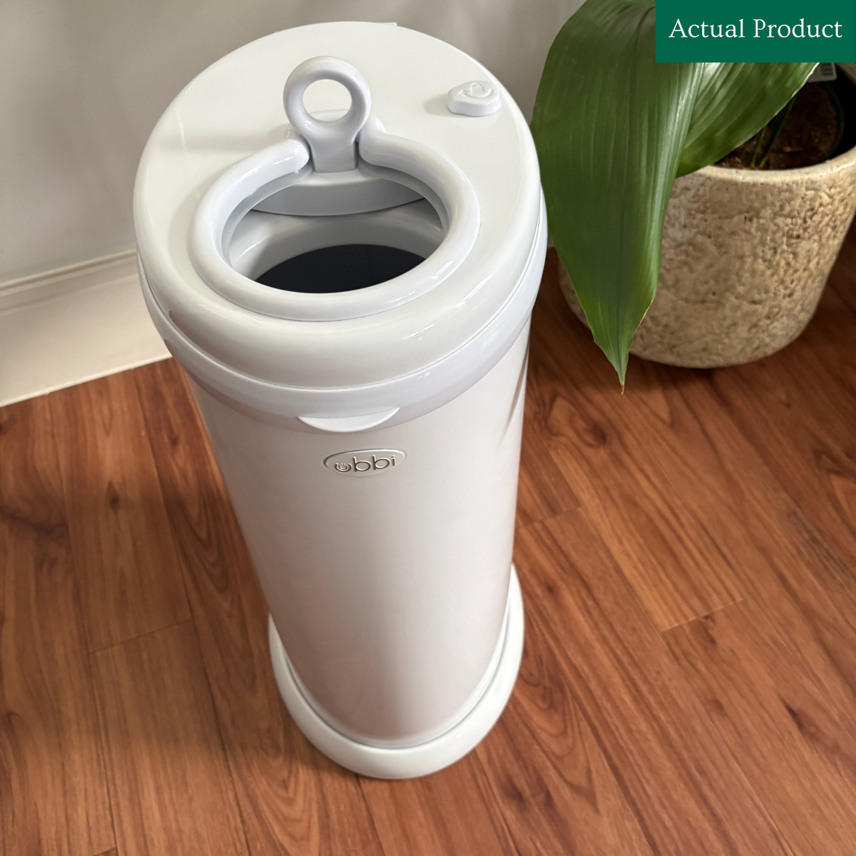 Ubbi Stainless Steel Nappy Pail, Like New / White