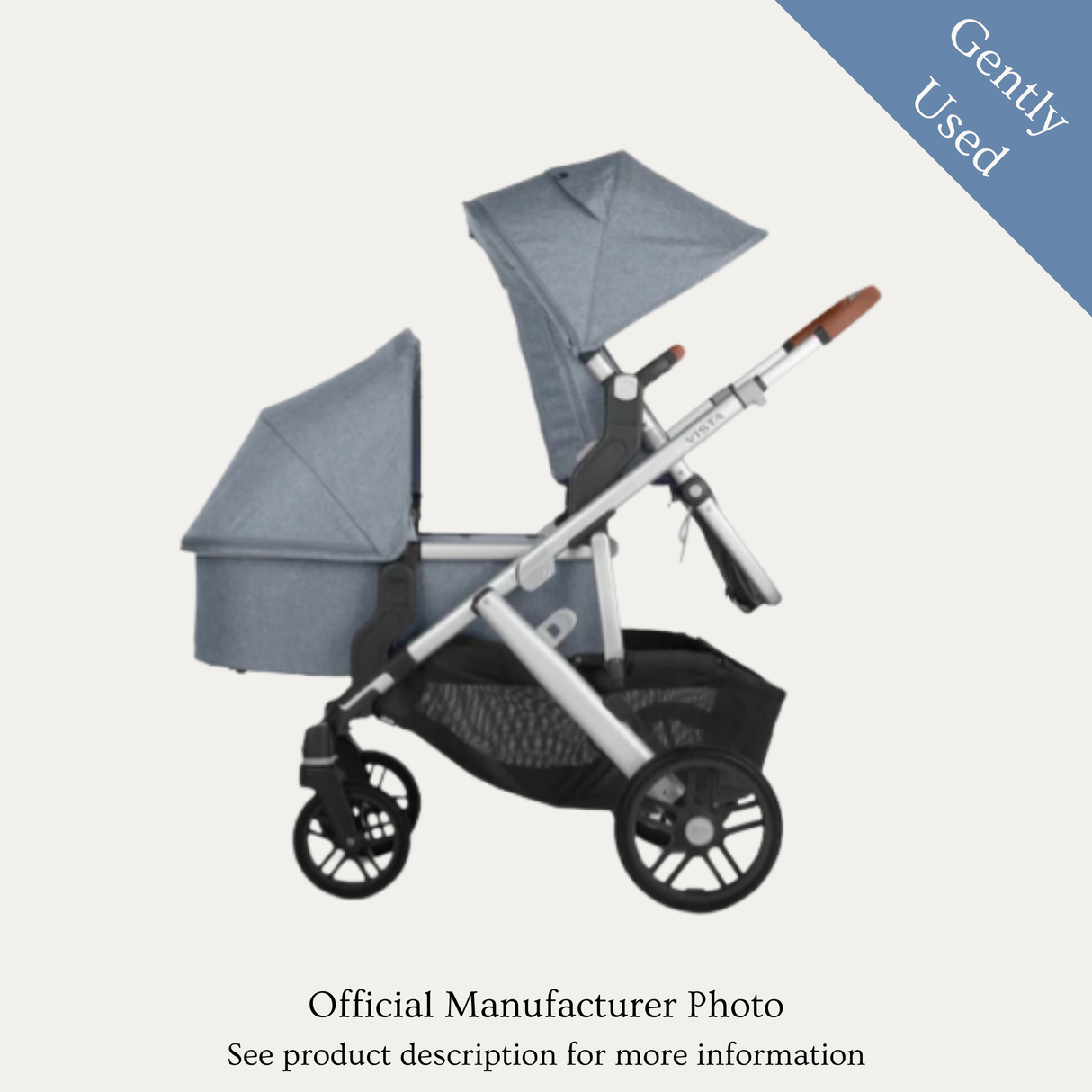 Preloved UPPAbaby Vista V1/V2 Pushchair with Carrycot, Grey