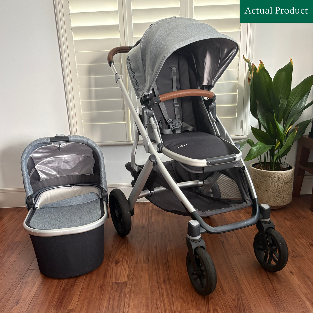 Preloved UPPAbaby Vista V1/V2 Pushchair with Carrycot, Grey